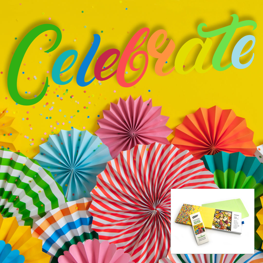 Celebrate Mailable Greeting Card Wooden Puzzle