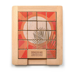 The front side of Dualities Wooden Sliding Puzzle: Day v. Night 2 sided puzzle