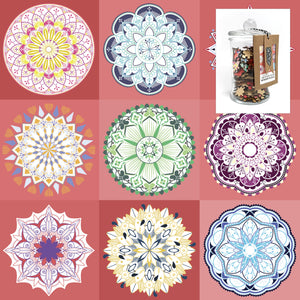 I Go To (250) Pieces Wooden Puzzle: 9 Mandalas in Glass Apothecary Jar