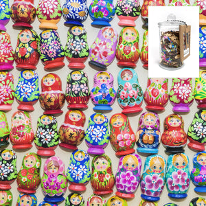 I Go To (250) Pieces Wooden Puzzle: Nesting Dolls in Glass Apothecary Jar