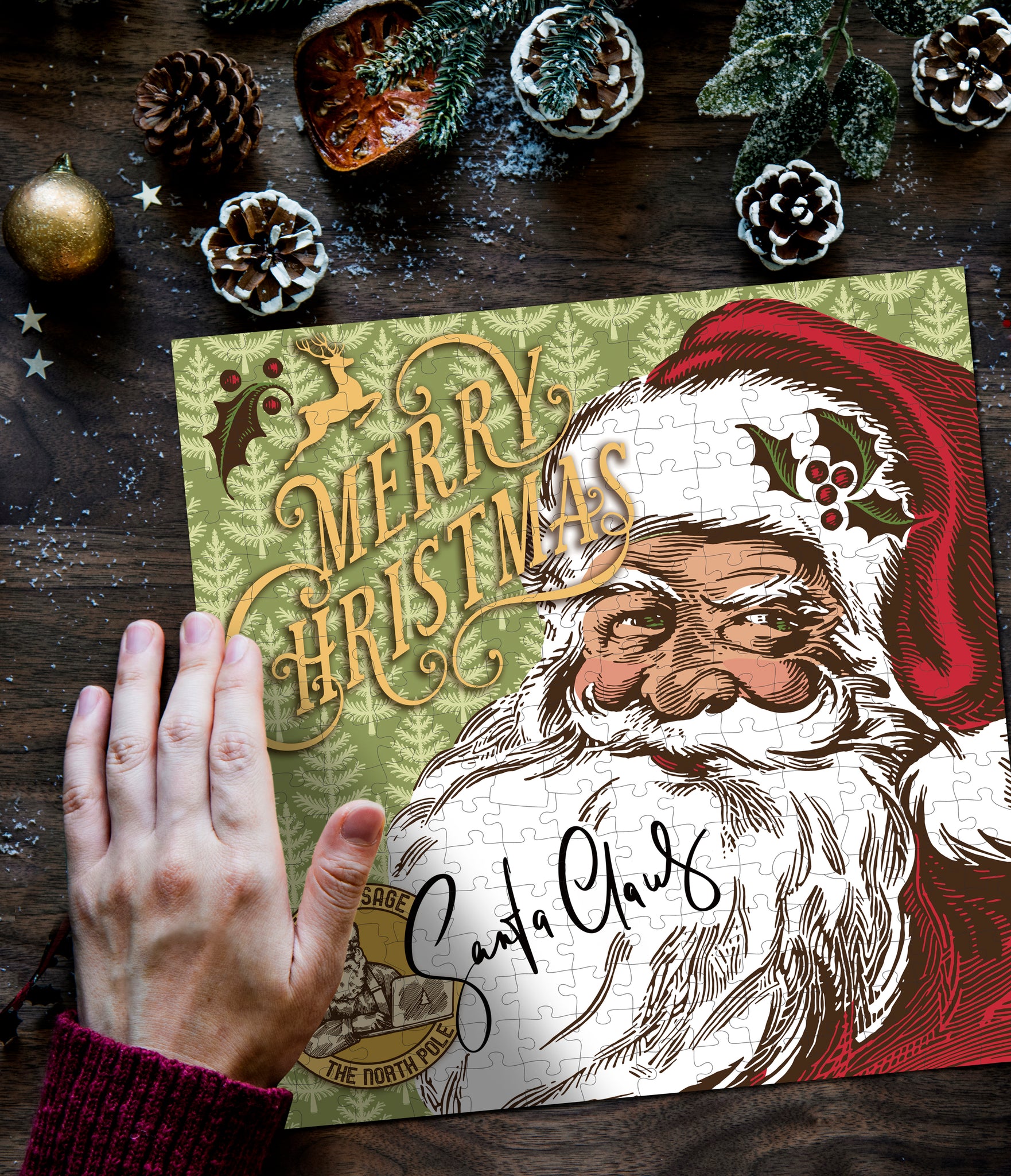 Assembled Vintage Christmas puzzle